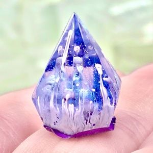 Purple Resin alcohol ink terrarium diy craft resin pyramid. Ready to use!